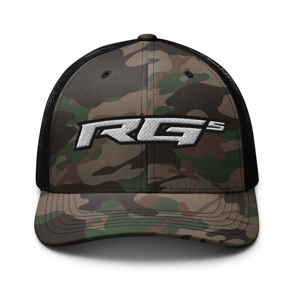 RG5 camouflage trucker hat